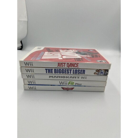 Nintendo Wii RVL-001 Bundle Balance Board & Wheel With Games Tested Works